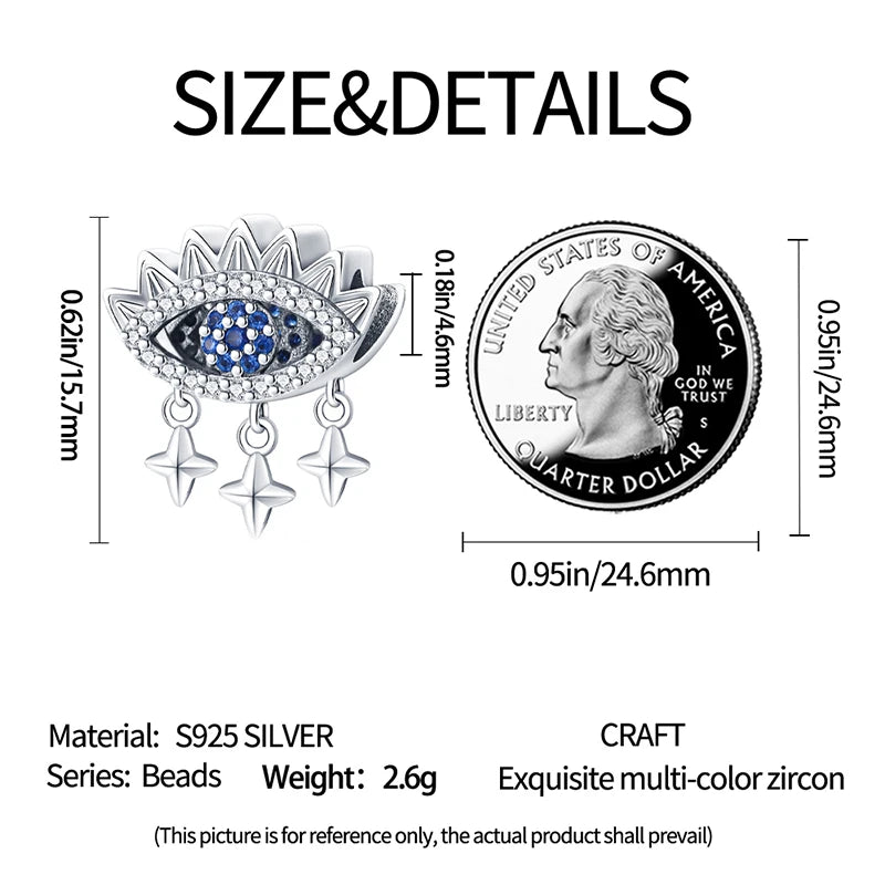 Berloques en argent sterling 925, 100% authentique pour éloigner la jalousie.